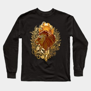 Elegant golden lion Long Sleeve T-Shirt